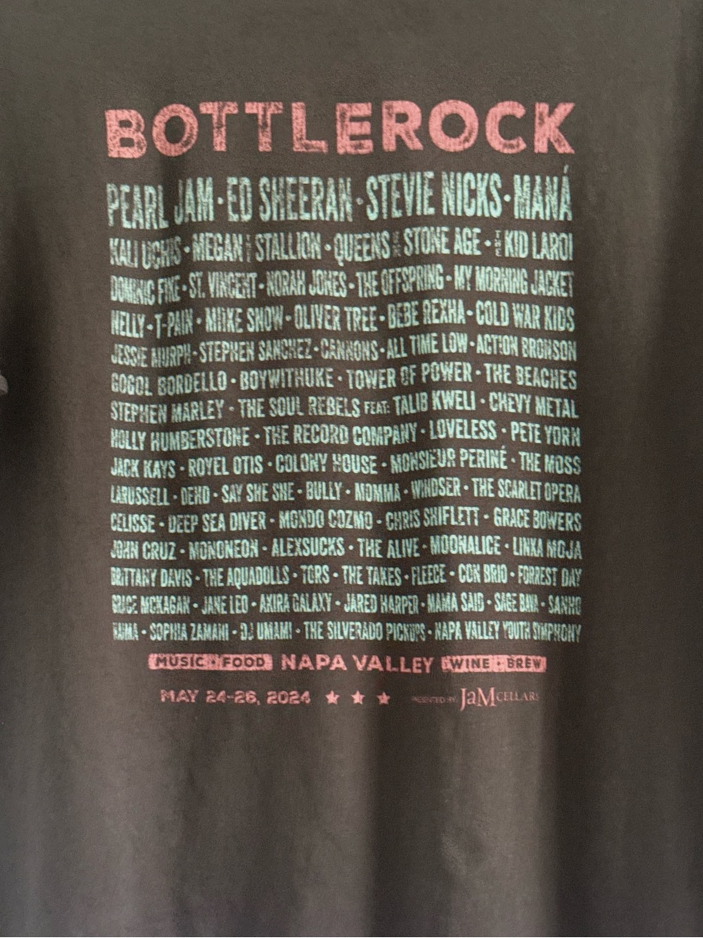 BottleRock Napa Valley CA 2024 T-Shirt Size Medium - Picture 3 of 5
